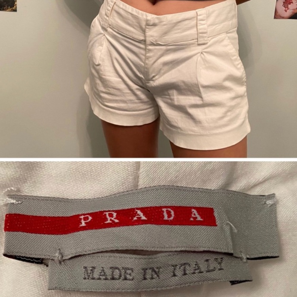 authentic prada white shorts made in italy